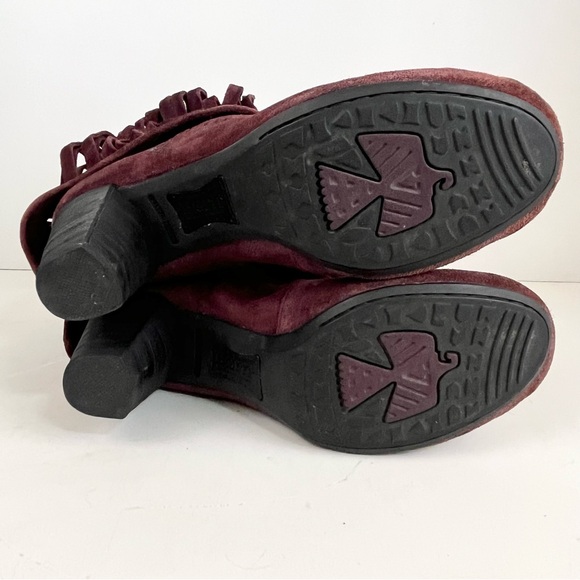 Born Banbury Chianti Suede Leather Fringe Boot Women’s Size 7.5 - Picture 10 of 16